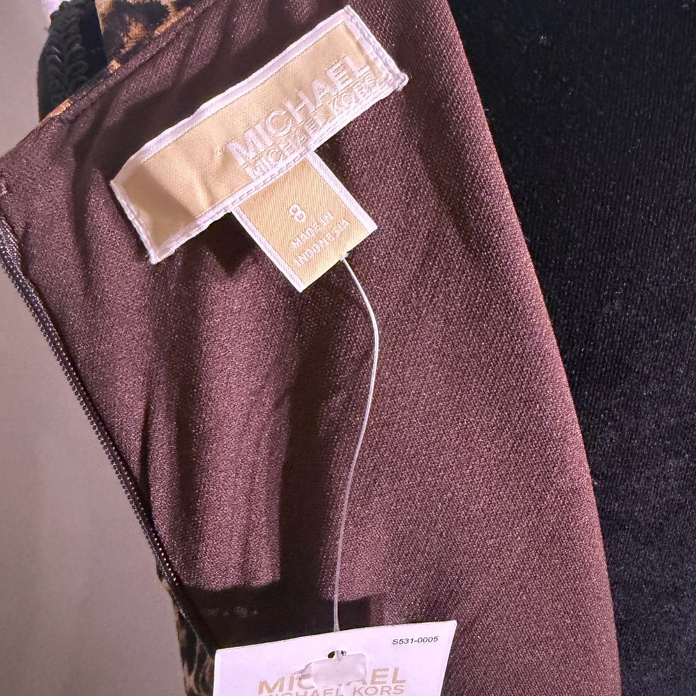 NWT Michael Kors dress with leopard print sleeveless size 8 - Picture 7 of 10